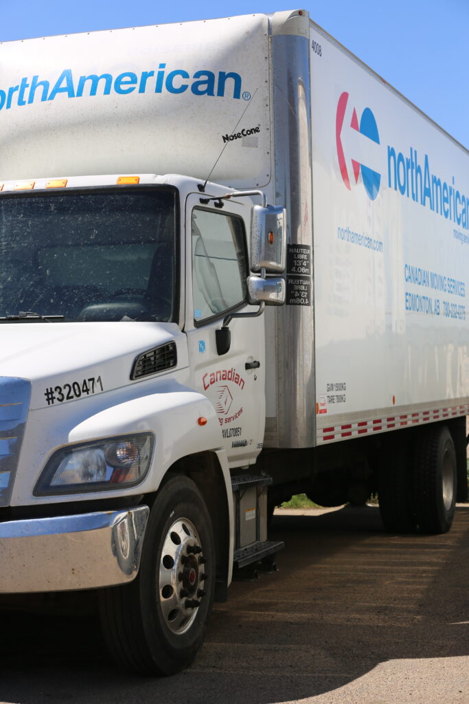 A close shot of Canadian Moving Services Truck